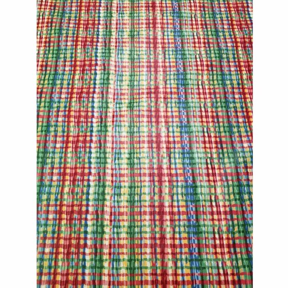 Fabric 4 yds Decorator Polished Cotton RedYellowBlueGreen Plaid 54"W new - Picture 3 of 3